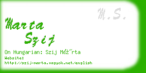 marta szij business card